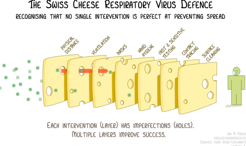 Swiss Cheese model of pandemic defence